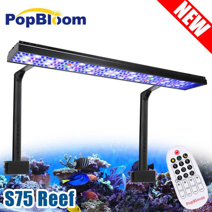 PopBloom LED Aquarium Reef Lighting 75CM, APP Program LED Saltwater Aquarium Lamp for 80-100CM Reef Coral Fish Tank Light