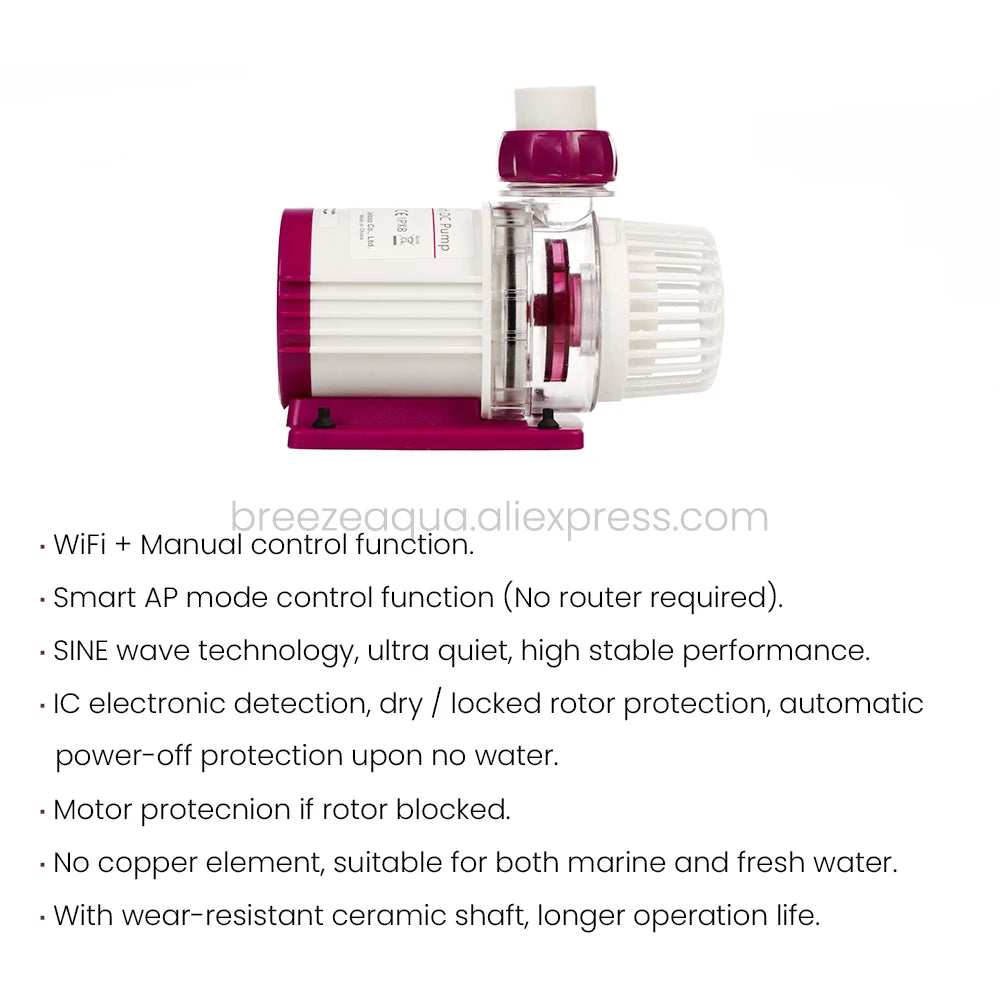 Jebao MDP-2500 MDP-3500 WiFi App Control DC Aquarium Water Circulation Return Pump for Saltwater Freshwater Fish Reef Tank