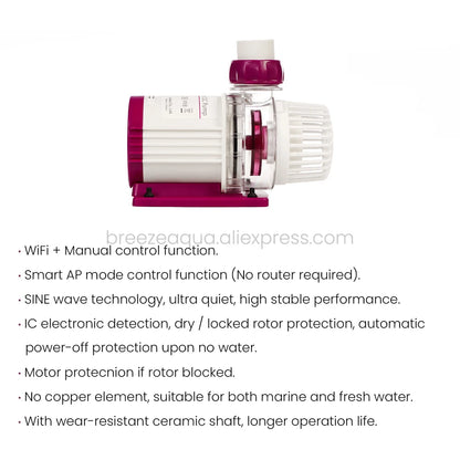 Jebao MDP-2500 MDP-3500 WiFi App Control DC Aquarium Water Circulation Return Pump for Saltwater Freshwater Fish Reef Tank