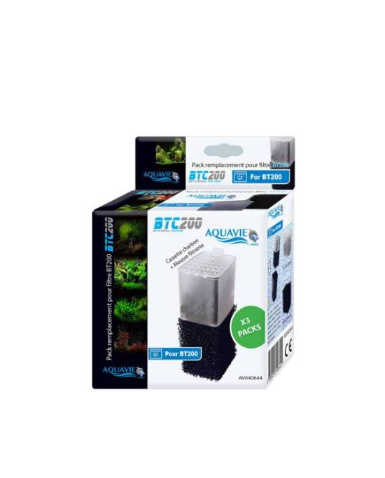 Aquavie - Cartouche charbon & mousse pour Filtre BT200 - 3 pcs