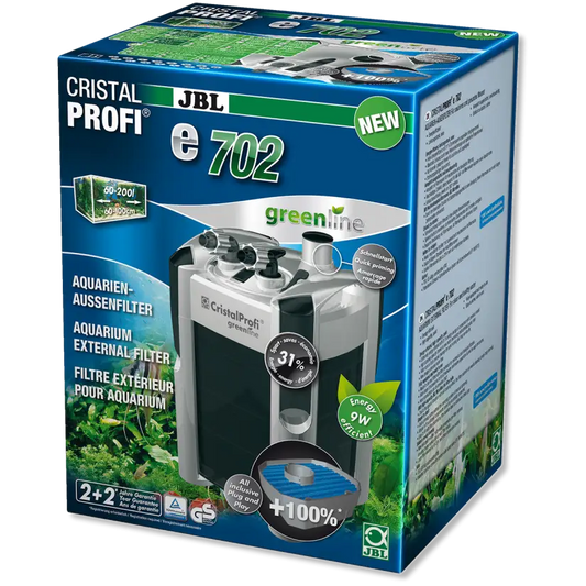 JBL - Filtre CristalProfi e702 greenline - Filtre extérieur pour aquariums de 60 à 200 litres
